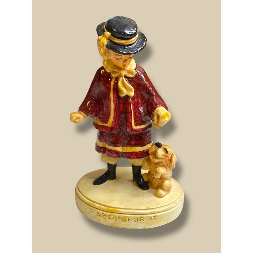 Sebastian Miniatures Figurine Speak for It Signed 4 Inch Boy Dog
